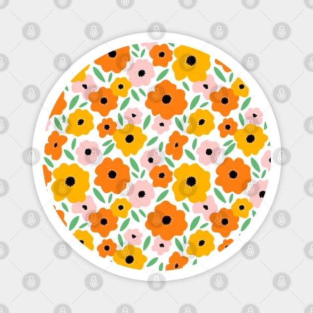 It feels like summer, beautiful bright flowers pattern Magnet by Stolenpencil